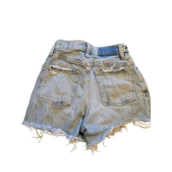 Abercrombie & Fitch Shorts Women's 00 Blue Denim High Rise Cutoff Distressed - Picture 2 of 4